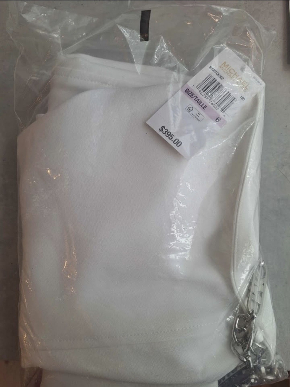 Michael Kors White Pencil Skirt with Chain Accent
